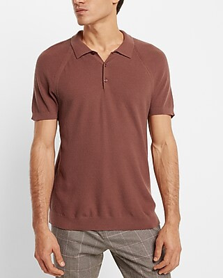 Textured Knit Raglan Sweater Polo | Express