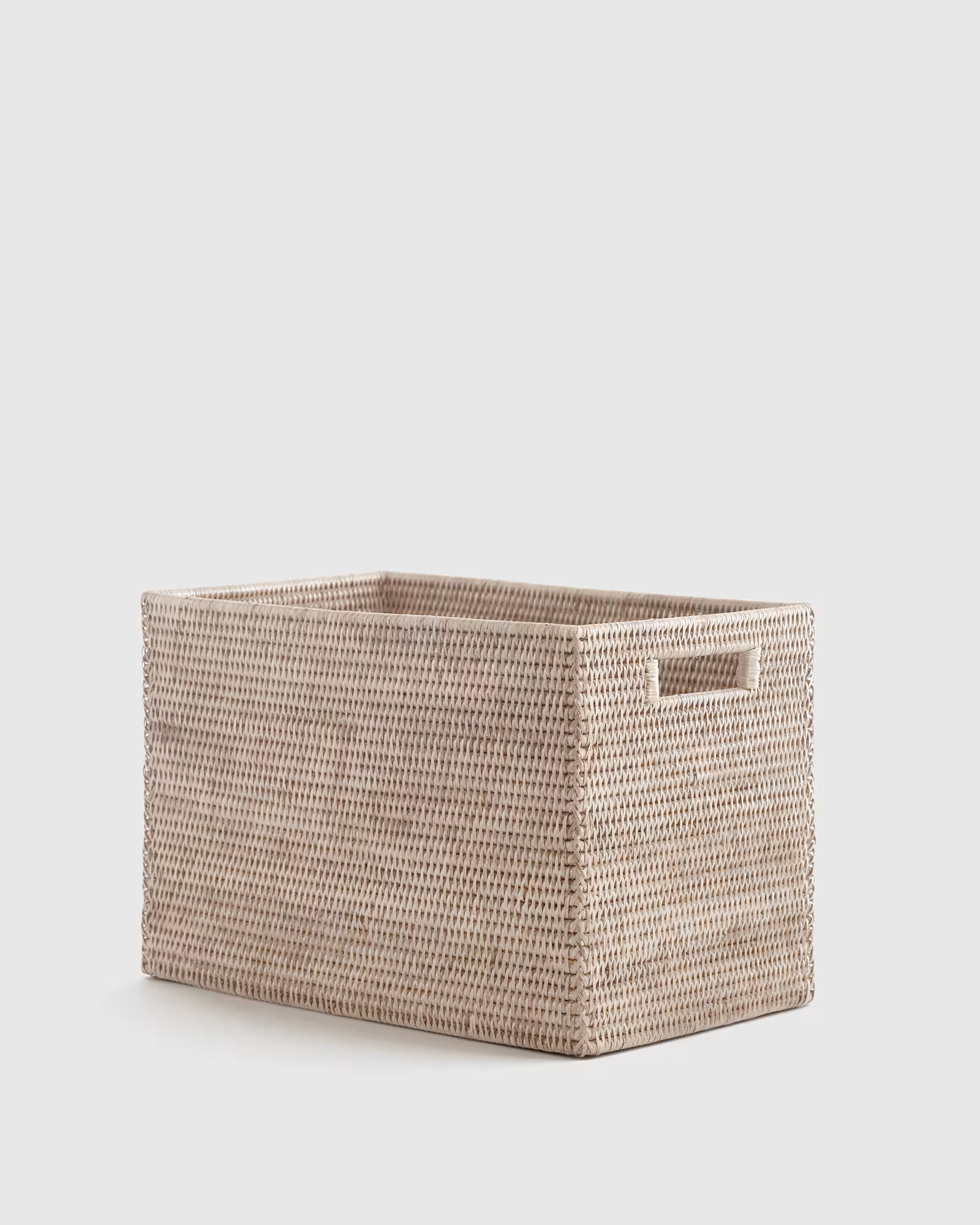 Handwoven Rattan Legal Size Storage Box in White Wash | Quince