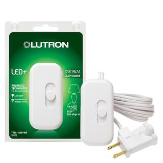 Lutron Credenza Plug-In Dimmer Switch for Table Lamps, 100-Watt LED, White (TTCL-100H-WH) TTCL-10... | The Home Depot