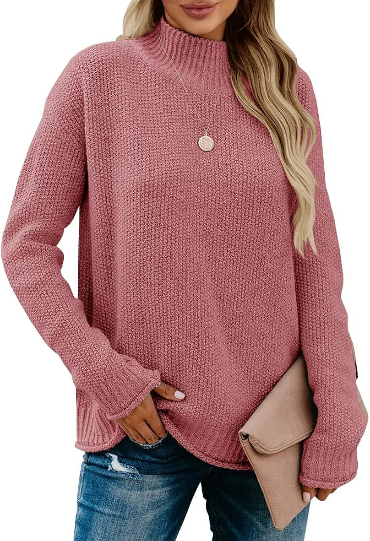 Saodimallsu Womens Turtleneck Oversized Sweaters Chunky Long Sleeve Loose Casual Pullover Slouchy Kn | Amazon (US)