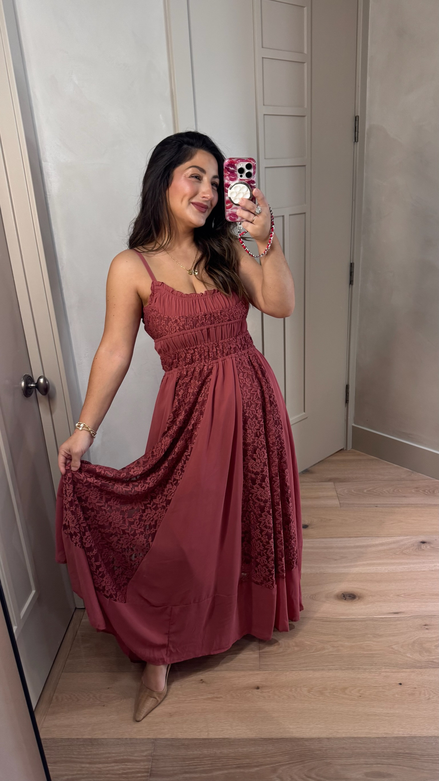 The most gorgeous dress for your next event!! 
Size small color rose 

5'0" 140lbs
Petite friendly, bump friendly

#LTKSeasonal #LTKPetite #LTKWedding