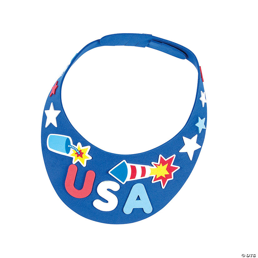 13" x 13" Patriotic Red, White, and Blue Foam Visor Craft Kit - Makes 12 | Oriental Trading Company