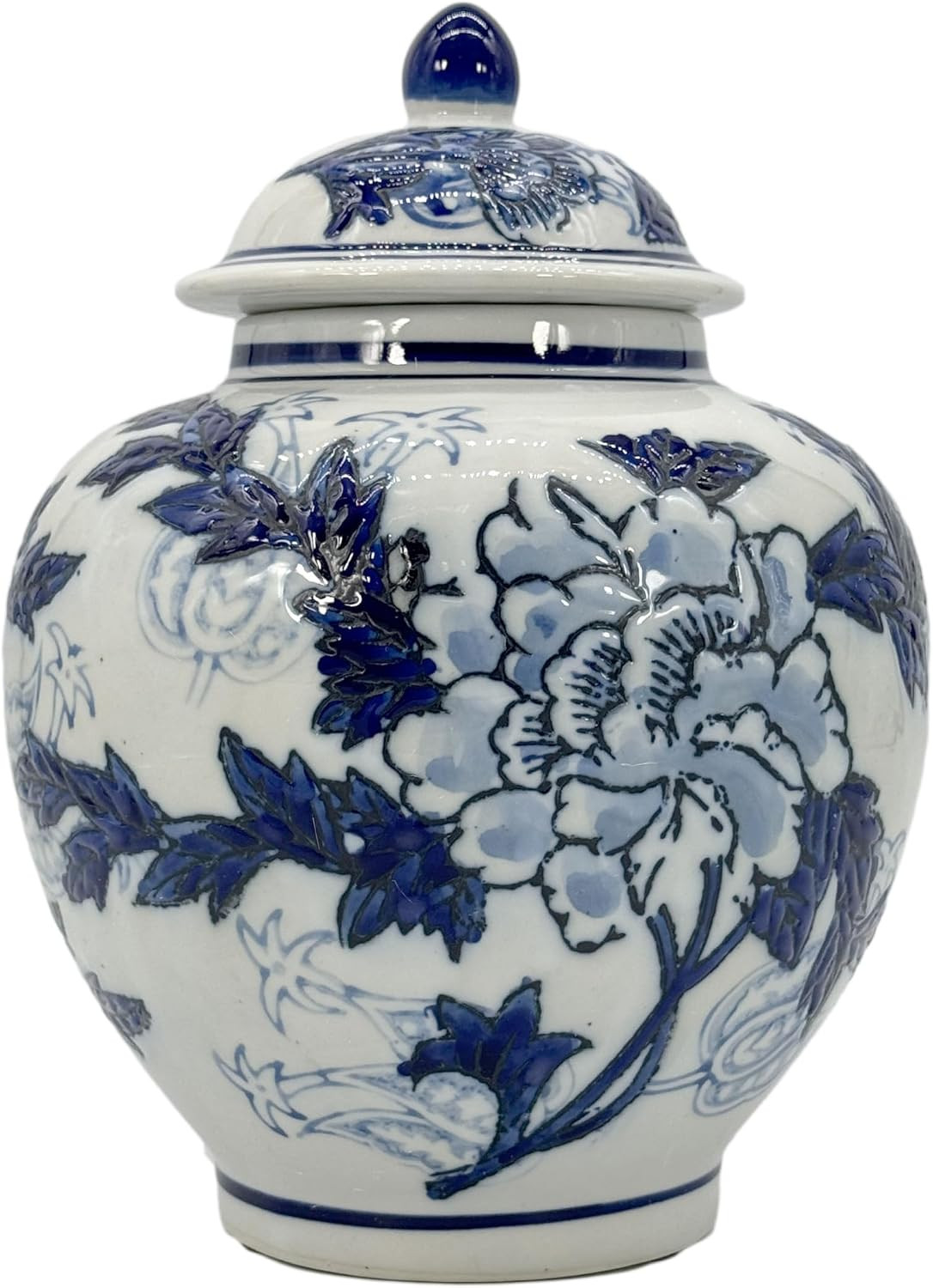 Galt International Blue & White China Floral Chinoiserie Ginger Jar 10" with Lid - Ginger Jar, Tea Storage, Decorative, Home Decor Jar | Amazon (US)
