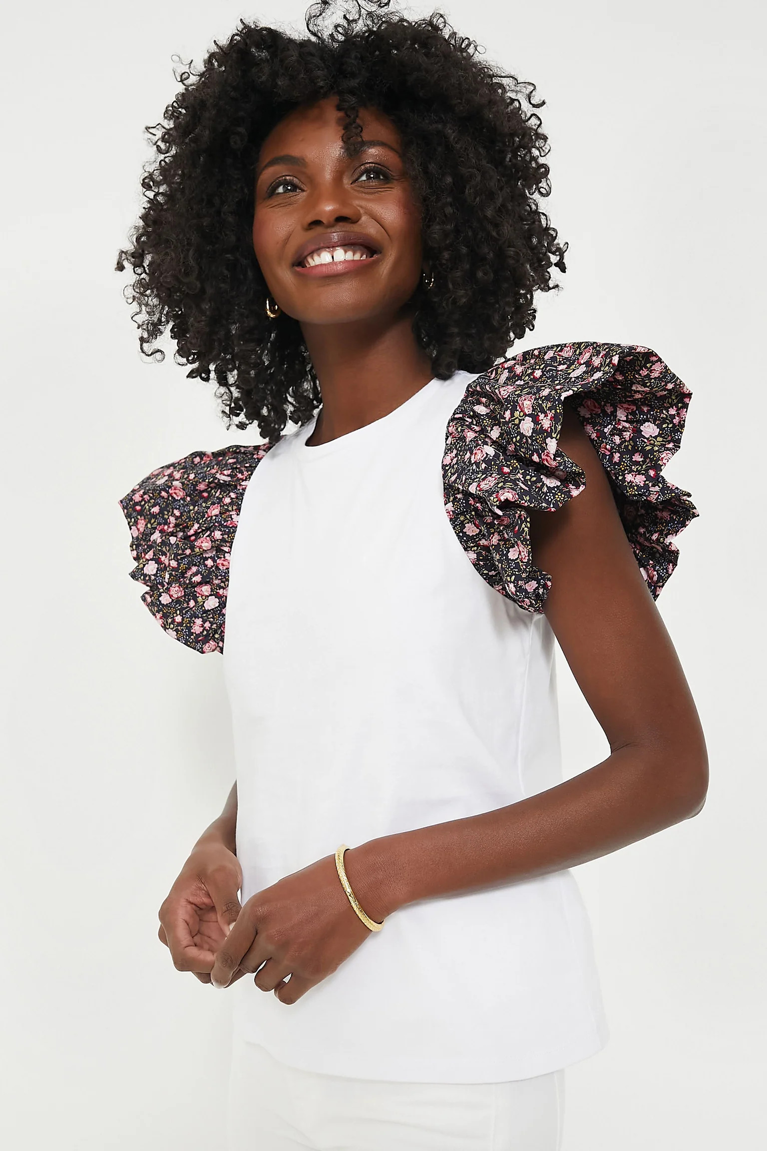 Navy Floral and White Shelby Tee | Tuckernuck (US)