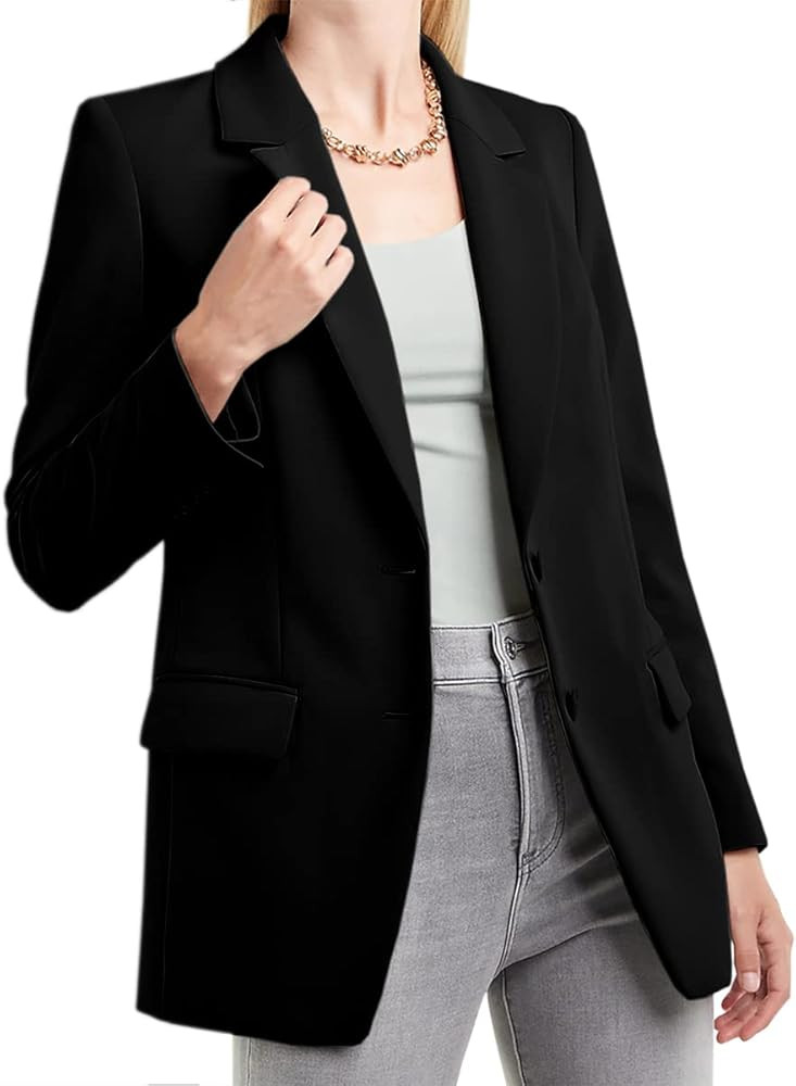 Yuebin Womens Casual Blazer Long Sleeve Lapel Open Front Slim Work Office Blazer Jacket | Amazon (US)