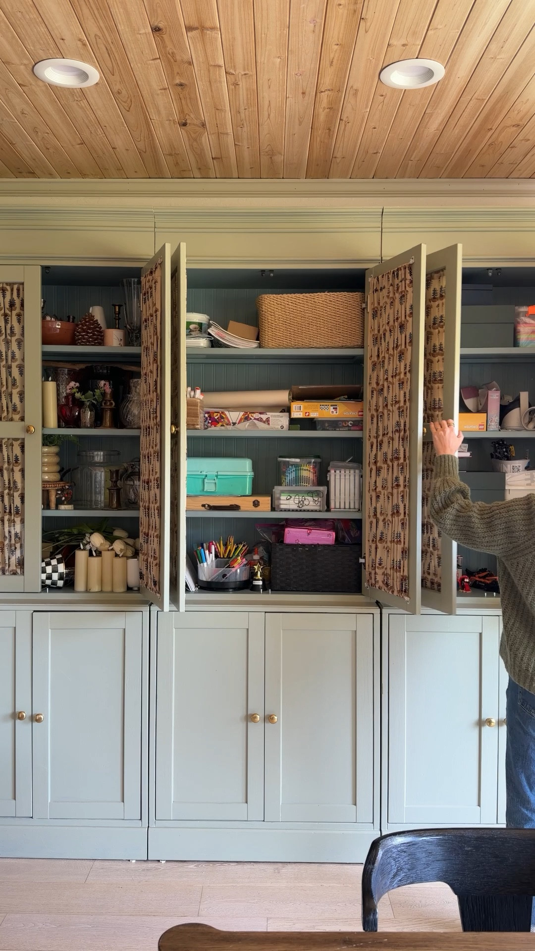 Make your own cabinet curtains 🙂‍↕️
Because pretty + functional storage > another spot to keep “perfectly decorated.” 

#LTKHome #LTKmomlife