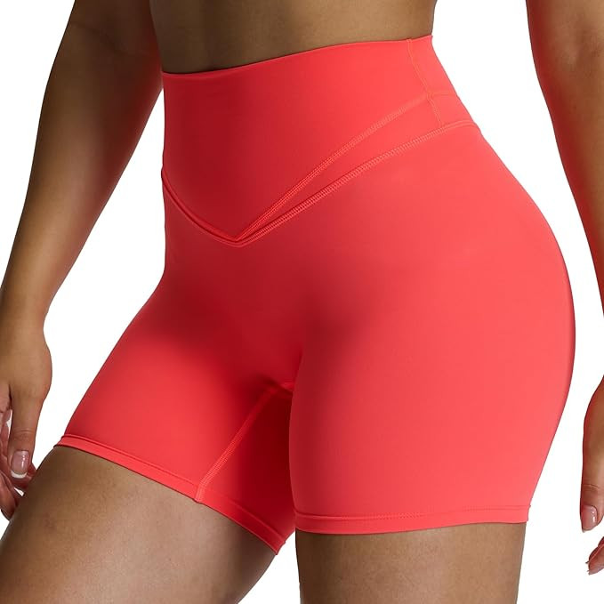 Aoxjox Siren Workout Biker Shorts for Women Tummy Control High Waisted Hidden Scrunch Athletic Gy... | Amazon (US)