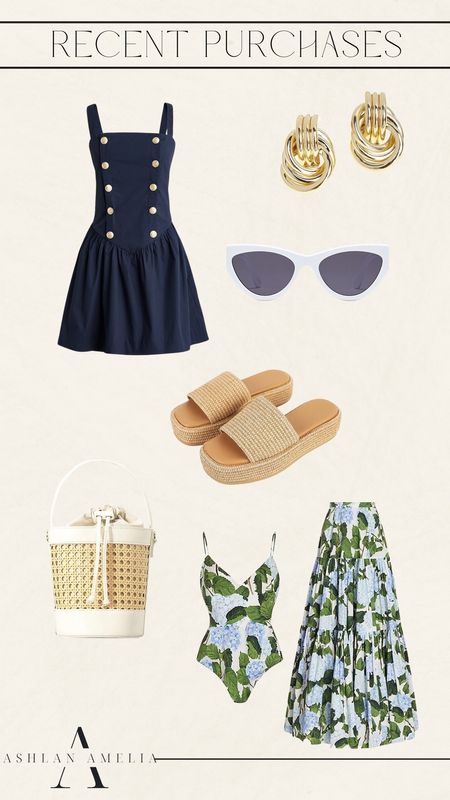 blue dress, one piece swimsuit, summer sandals, sunglasses, summer handbag, gold earrings, summer outfit 

#LTKStyleTip #LTKFindsUnder100 #LTKSeasonal