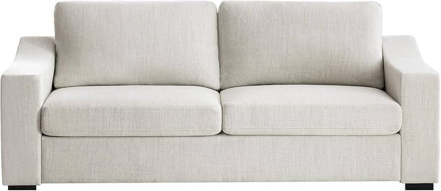 ELUCHANG 83" Modern Sofa Couches for Living Room, 3 Seater Natural Linen Sofa with Extra Deep Sea... | Amazon (US)