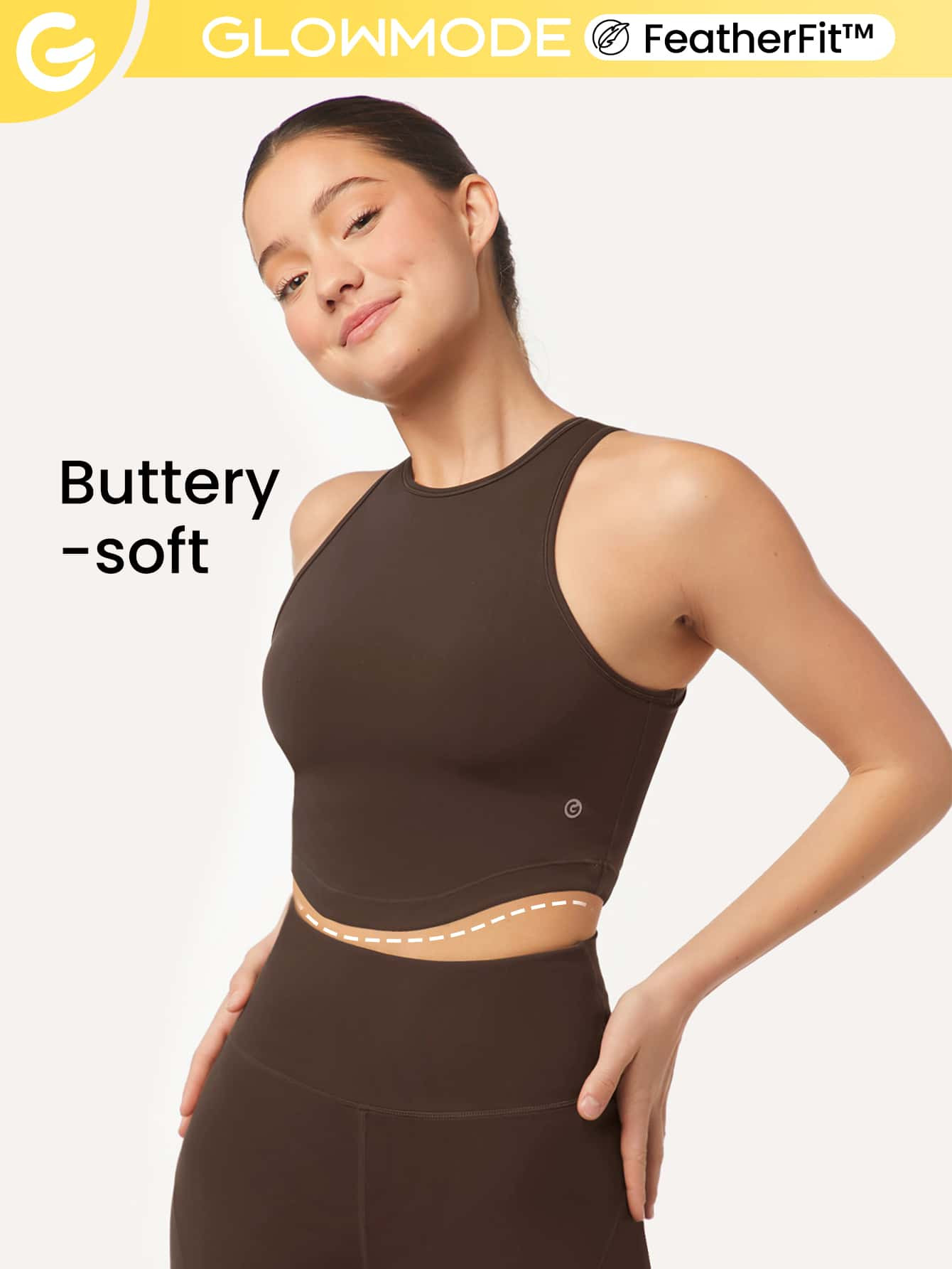 GLOWMODE FeatherFit™ Curve Hem Bra Tank | SHEIN
