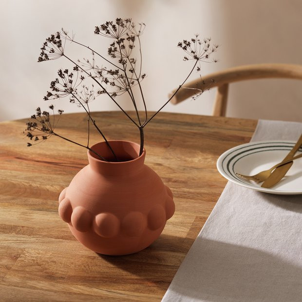 Buy Habitat Small Beaded Terracotta Vase | Vases | Habitat | Habitat UK