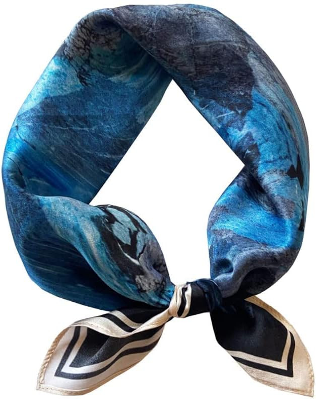 JERLA Women's Men's Small Square 100% Real Mulberry Silk satin Scarfs Hair head face scarf 21" x ... | Amazon (US)