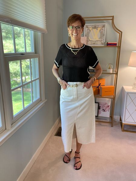 OOTD black and white is always a good choice! Wearing a black mesh short sleeve top from Evereve paired with white denim skirt by Frame from Anthropologie.

Hi I’m Suzanne from A Tall Drink of Style - I am 6’1”. I have a 36” inseam. I wear a medium in most tops, an 8 or a 10 in most bottoms, an 8 in most dresses, and a size 9 shoe. 

Over 50 fashion, tall fashion, workwear, everyday, timeless, Classic Outfits

fashion for women over 50, tall fashion, smart casual, work outfit, workwear, timeless classic outfits, timeless classic style, classic fashion, jeans, date night outfit, dress, spring outfit, jumpsuit, wedding guest dress, white dress, sandals


#LTKStyleTip #LTKFindsUnder100 #LTKOver40