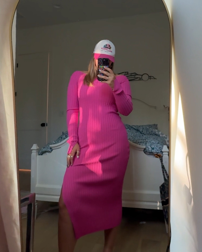 MIAMI GP outfit inspo!! perfect miami race day outfit!!! 
would be perfect with any basic sneaker! 
Plus the special edition 2023 miami mclaren hat! 

(brand: ASTR the label: SOLD OUT
name: HILARIA RIBBED KNIT OFF SHOULDER SWEATER MIDI DRESS) 

#LTKtravel #LTKstyletip #LTKVideo