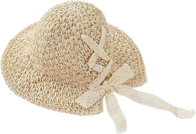 pureborn Baby Toddler Girls Straw Sun Hat Summer Beach Hat | Amazon (US)