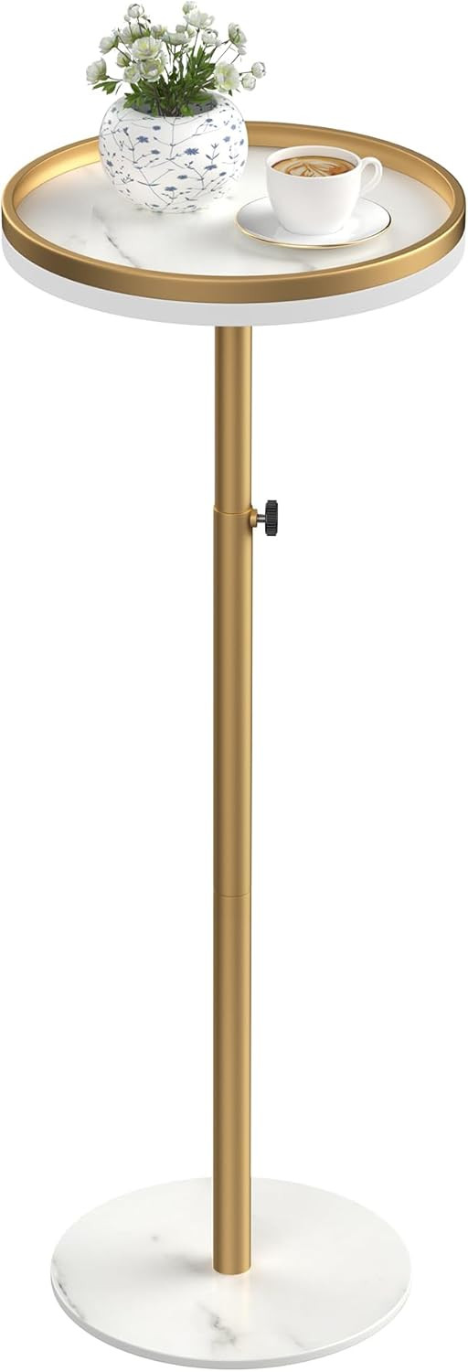 Side Table, Small Drink Table for Small Spaces, Gold | Amazon (US)