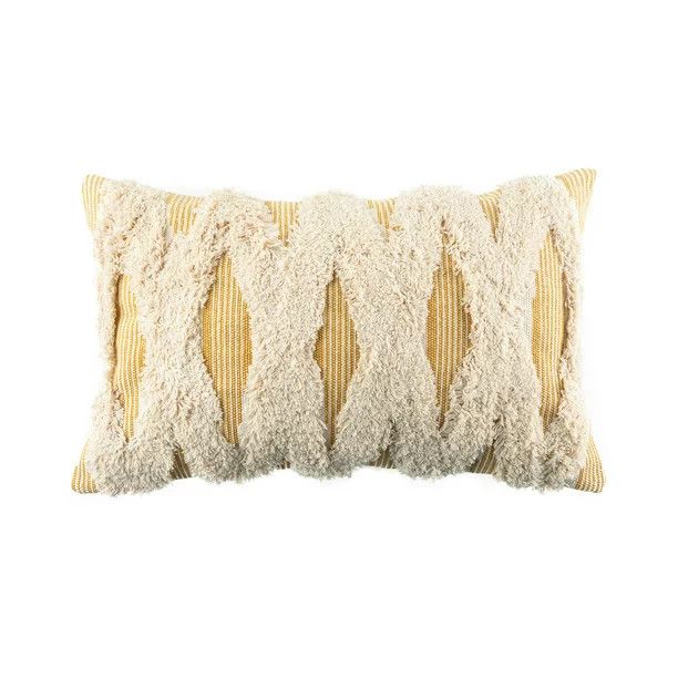 Phantoscope Boho Woven Cross Tufted Series Decorative Throw Pillow, 12" X 20", Yellow, 1 Pack | Walmart (US)