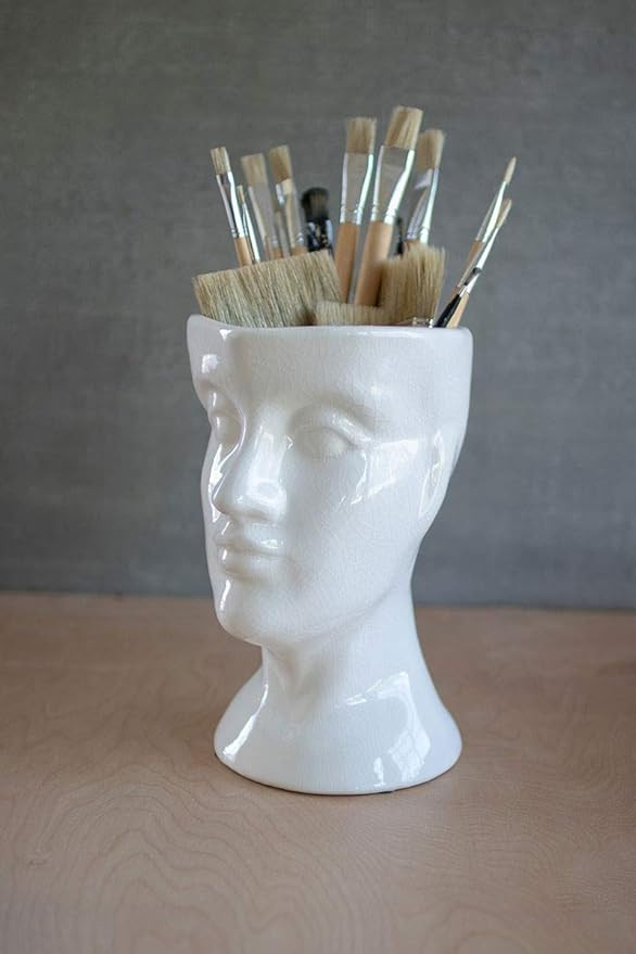 Kalalou CPH1206 Ceramic Head Planter White | Amazon (US)