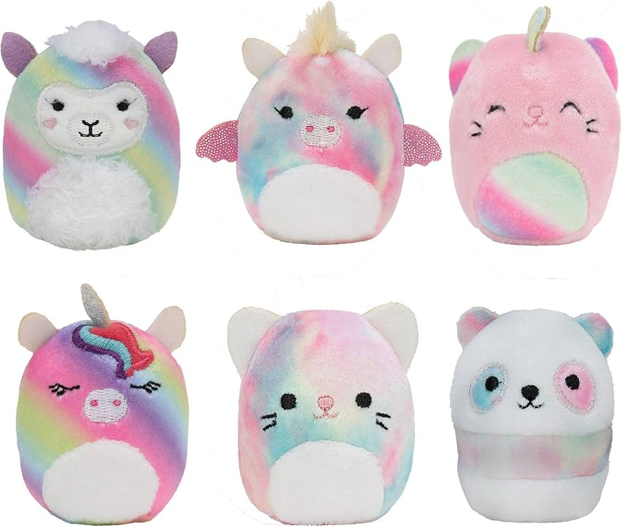 Squishville by Squishmallow Mini Plush Rainbow Dream Squad, Six 2” Soft Mini-Squishmallow Rainb... | Amazon (US)