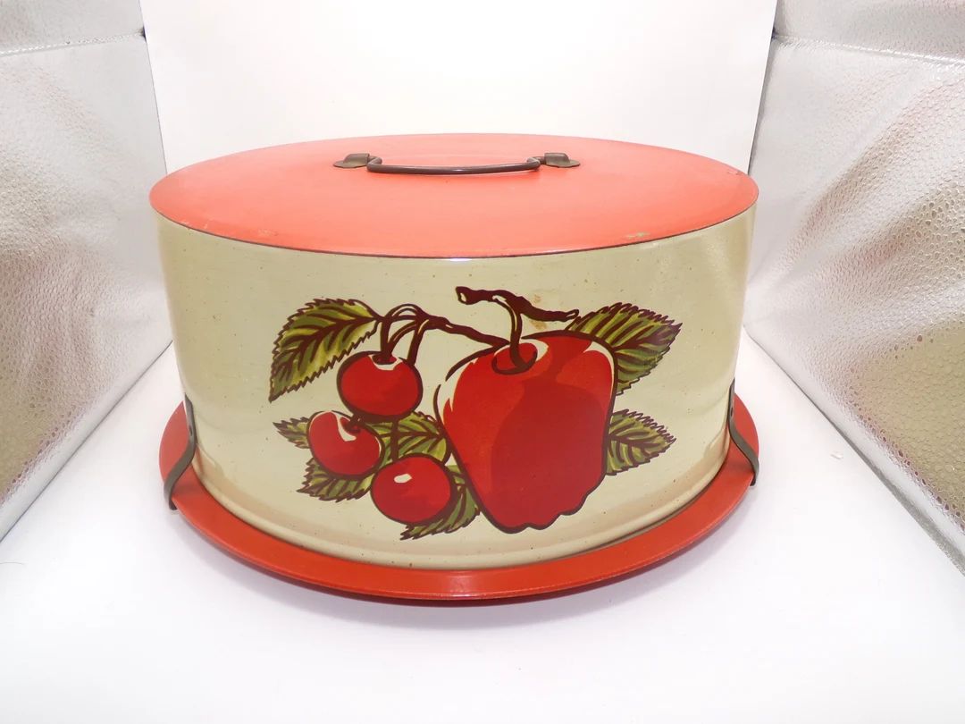 Vintage Decoware Anthurium Tin Cake Carrier | Etsy (US)