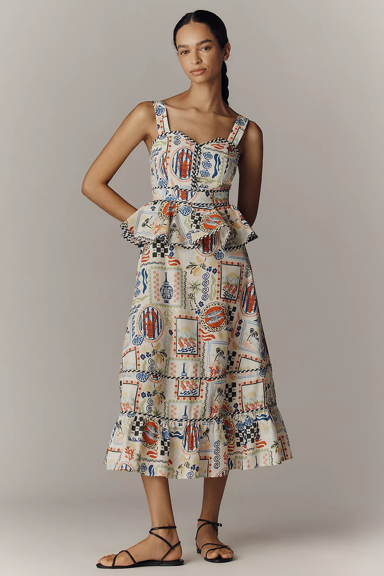 Hunter Bell Lacey Cotton Ruffle Midi Dress | Anthropologie (US)