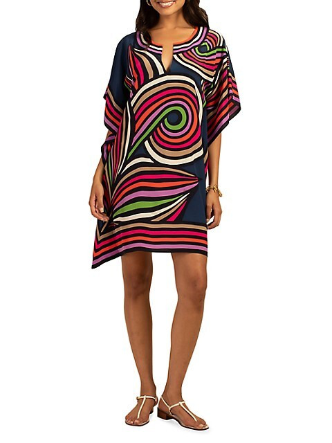 Theodora Silk Caftan Mini Dress | Saks Fifth Avenue