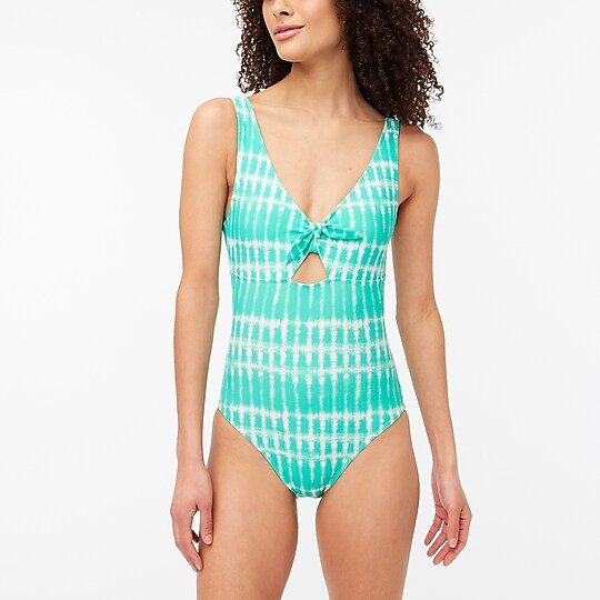 Cutout one-piece swimsuit with bowItem BG221 | J.Crew Factory