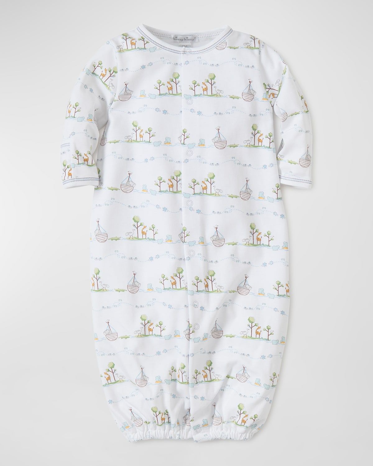 Noah's Ark Printed Convertible Sleep Gown, Size Newborn-Small | Neiman Marcus