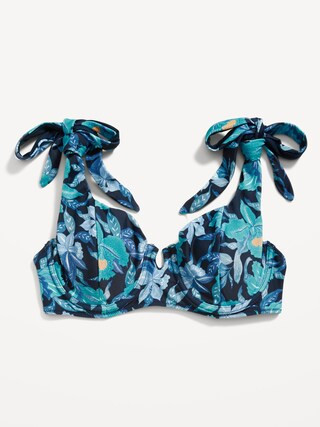 Tie-Shoulder Underwire Bikini Swim Top for Women | Old Navy (US)