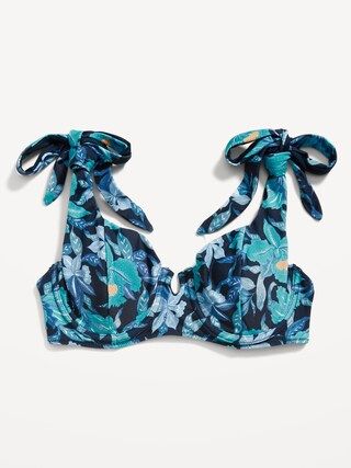 Tie-Shoulder Underwire Bikini Swim Top for Women | Old Navy (US)