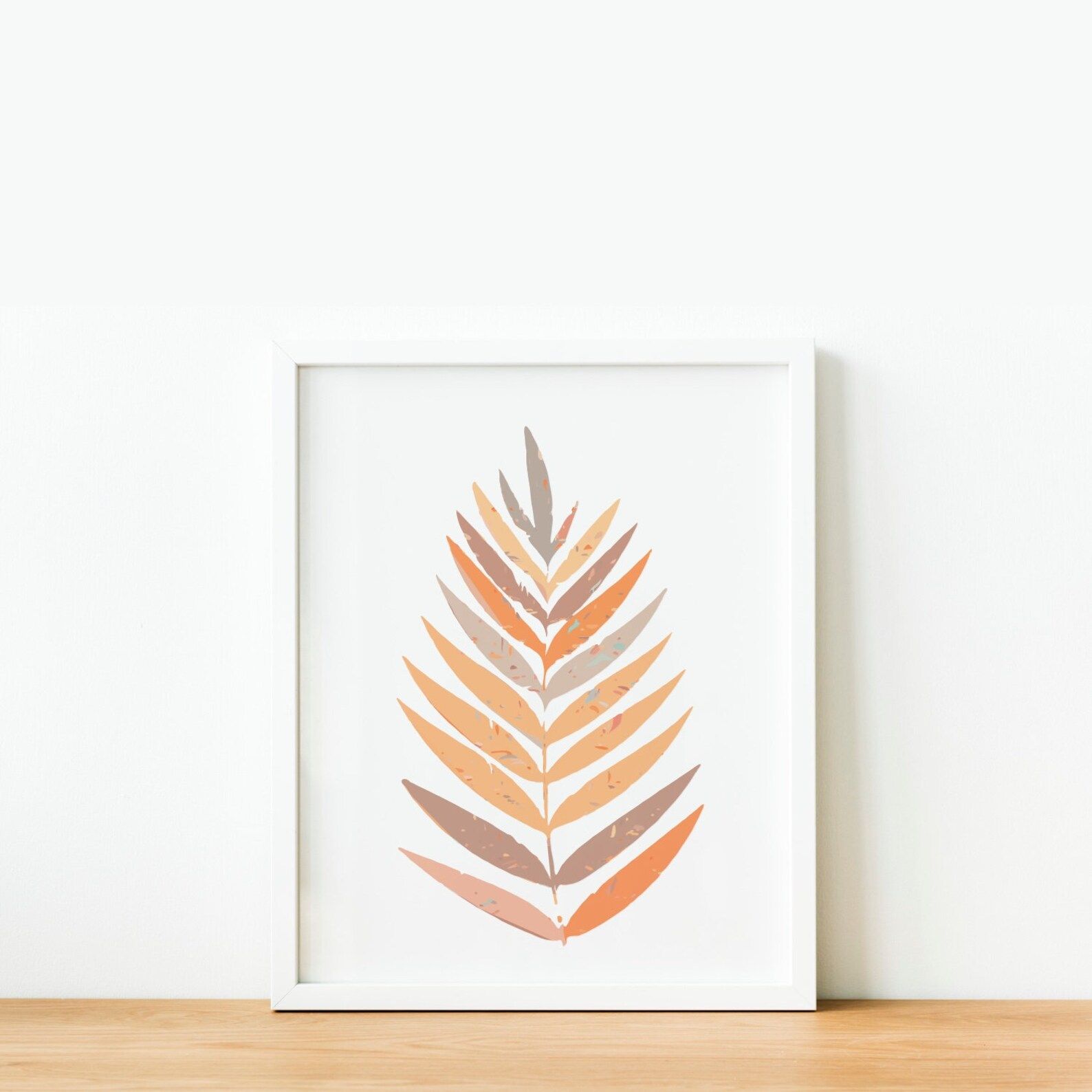 Downloadable Botanical Palm Frond Painted in Fall Colors | Etsy | Etsy (US)