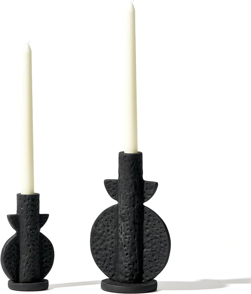 LB2 Black Candle Holders Set of 2 for Modern Home Décor, Decorative Candlestick Holders for Form... | Amazon (US)