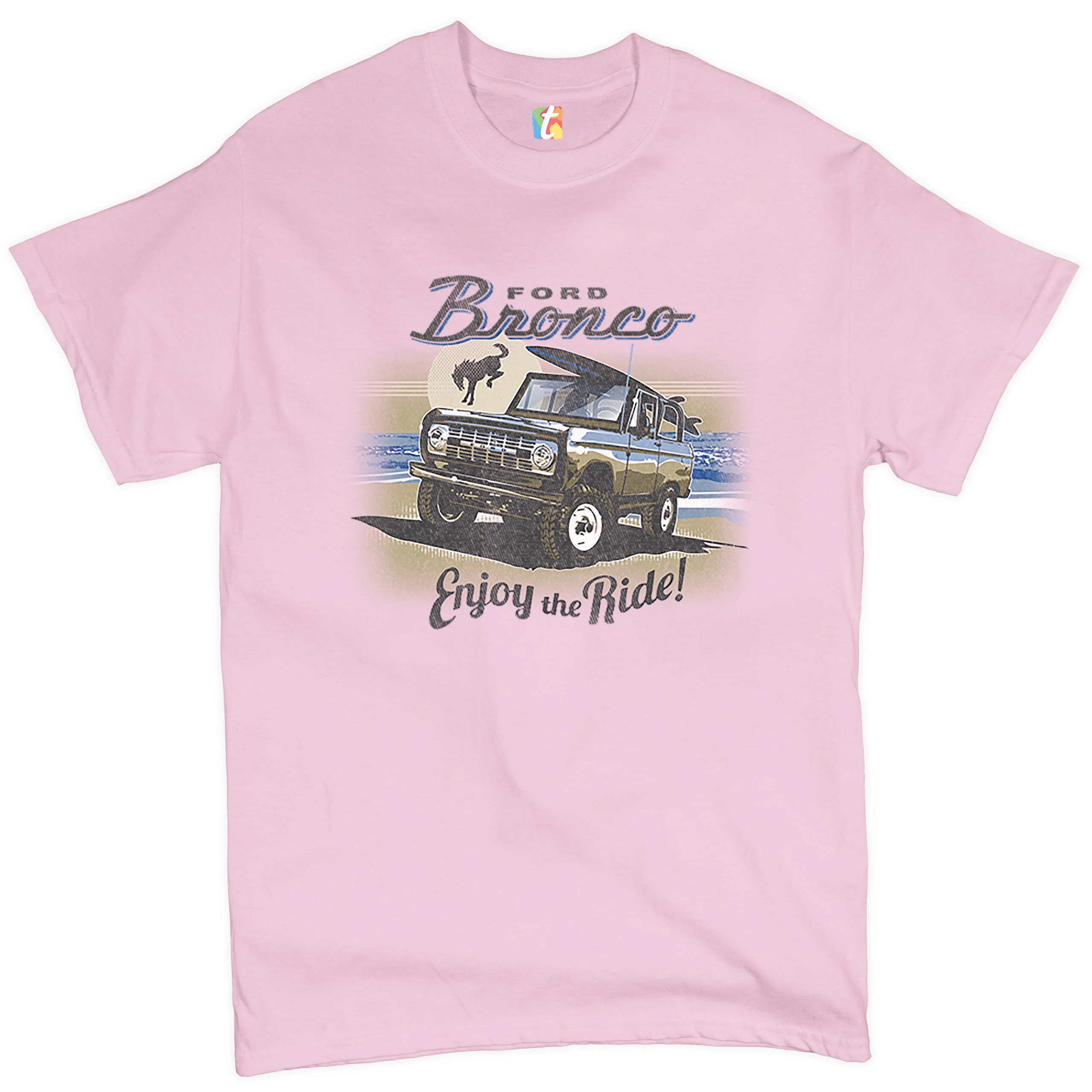 Tee Hunt Ford Bronco T-Shirt Enjoy The Ride Offroad SUV Licensed Men's Novelty Shirt, Light Pink,... | Walmart (US)