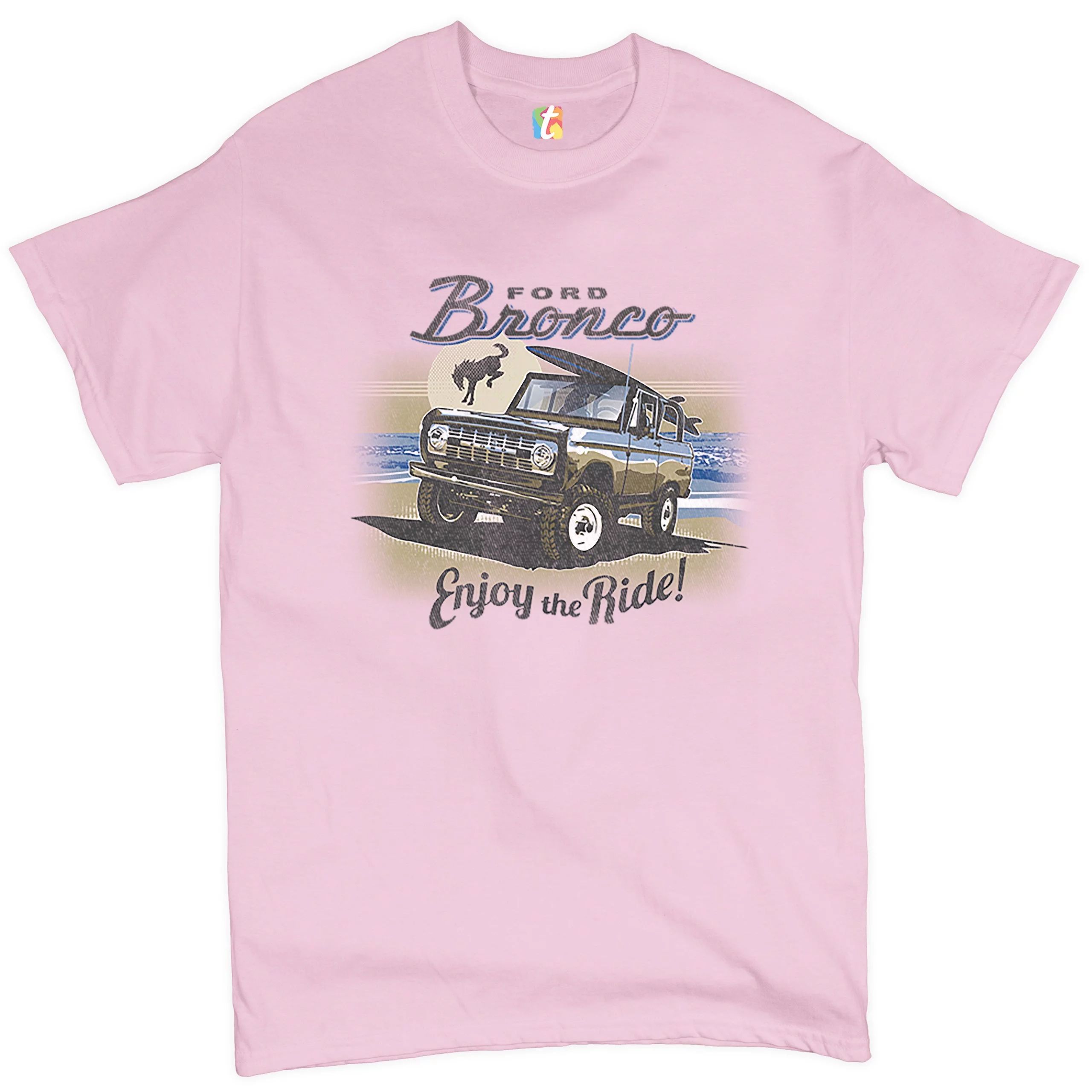 Tee Hunt Ford Bronco T-Shirt Enjoy The Ride Offroad SUV Licensed Men's Novelty Shirt, Light Pink,... | Walmart (US)