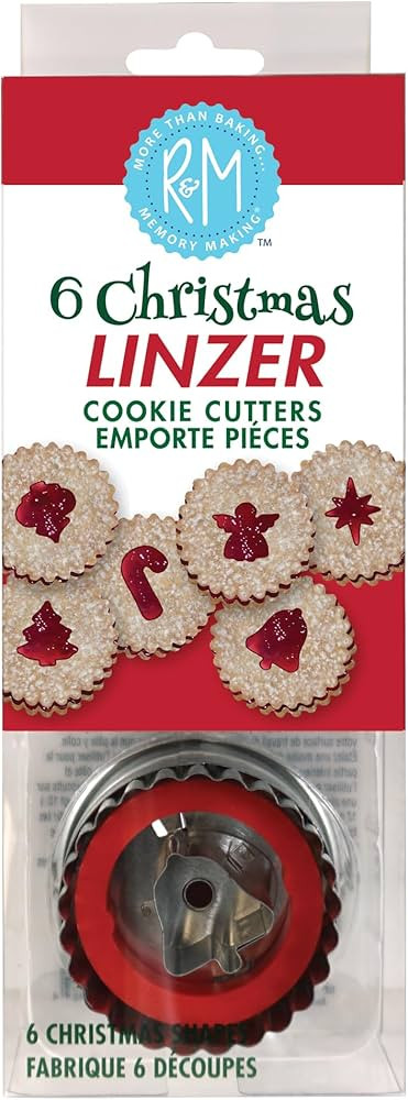 R&M International Christmas Linzer Cookie Cutters, Angel, Candy Cane, Bethlehem Star, Bell, Chris... | Amazon (US)