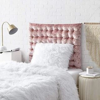 Rainha Cushion Tufted College Headboard - Velvet Crush - Champagne Pink | Bed Bath & Beyond