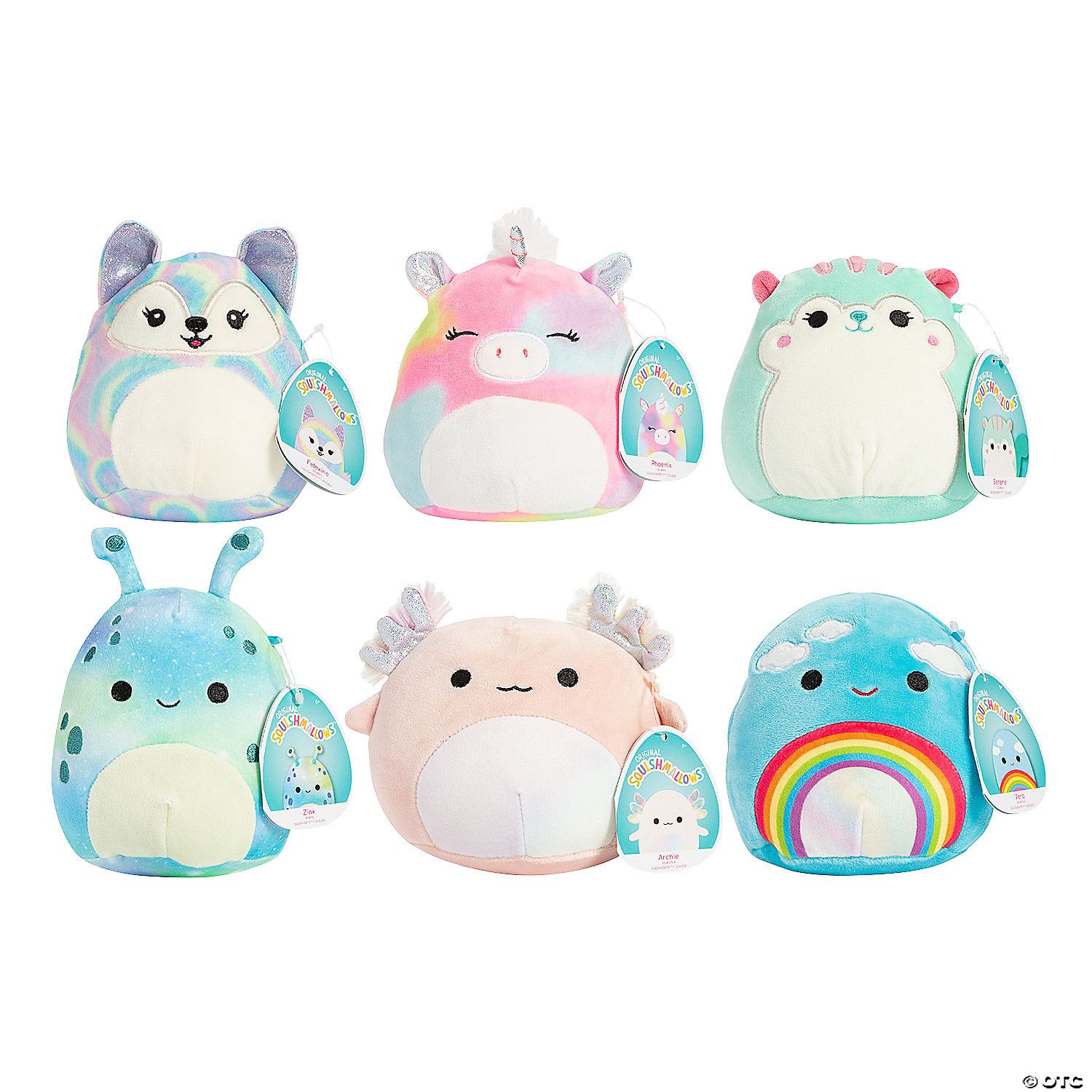 12" Squishmallows™ Over the Rainbow Stuffed Character Assortment - 12 Pc. | Oriental Trading Company