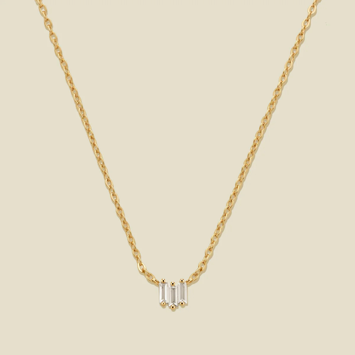 CZ Baguette Necklace | Made by Mary (US)