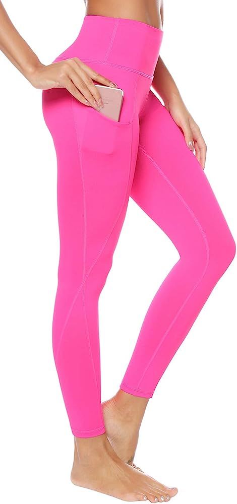 AUU High Waisted Leggings with Pockets Workout Leggings for Women Stretch Yoga Pants Buttery Soft | Amazon (US)