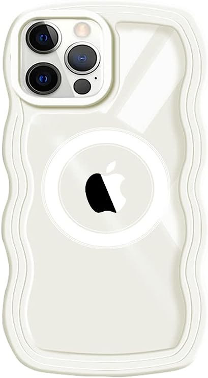 YiYiYaYa Magnetic Case for iPhone 14 Pro Max for Women Girls, Cute Curly Wave Frame Case with Cle... | Amazon (US)