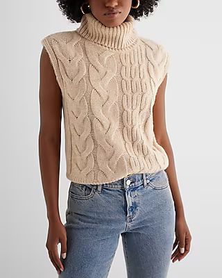 Cable Knit Turtleneck Sweater Vest | Express