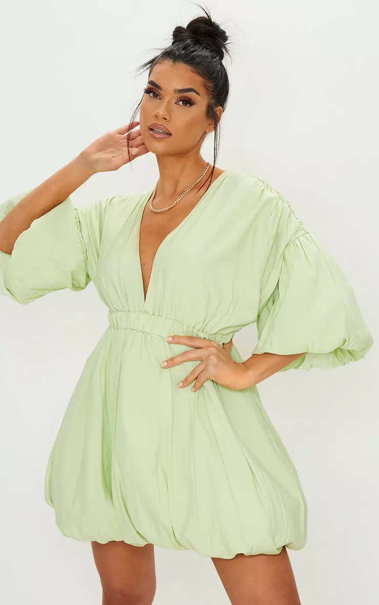 Pistachio Puff Sleeve Puffball Hem … curated on LTK