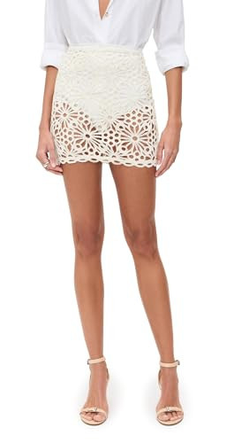 Norma Kamali Women's Straight Mini Skirt, Cream, Off White, L | Amazon (US)