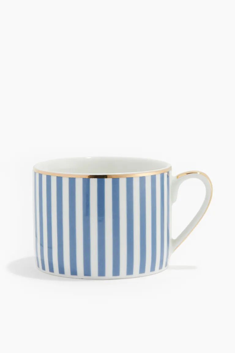 Porcelain Cup - Blue/striped - Home All | H&M US | H&M (US + CA)