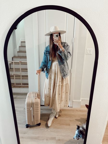 Luggage, travel outfit, Beis luggage, free people 
