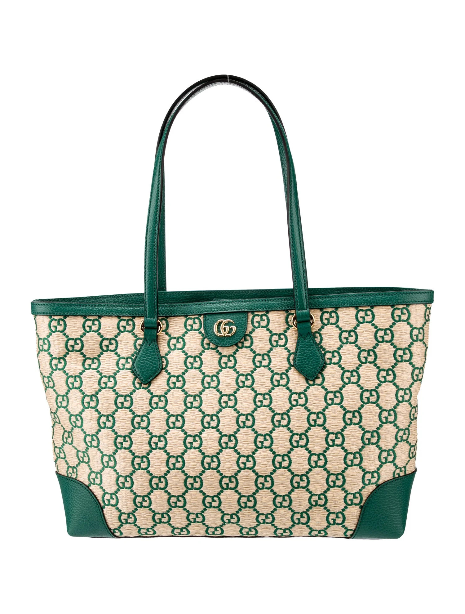 GG Raffia Medium Ophidia Tote w/ Tags | The RealReal