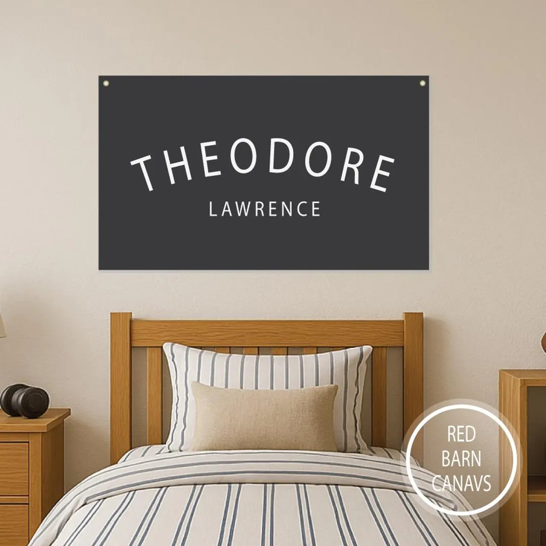 Custom Name Canvas Flag: New Colors Available | Kid's Room Wall Decor | Etsy (US)