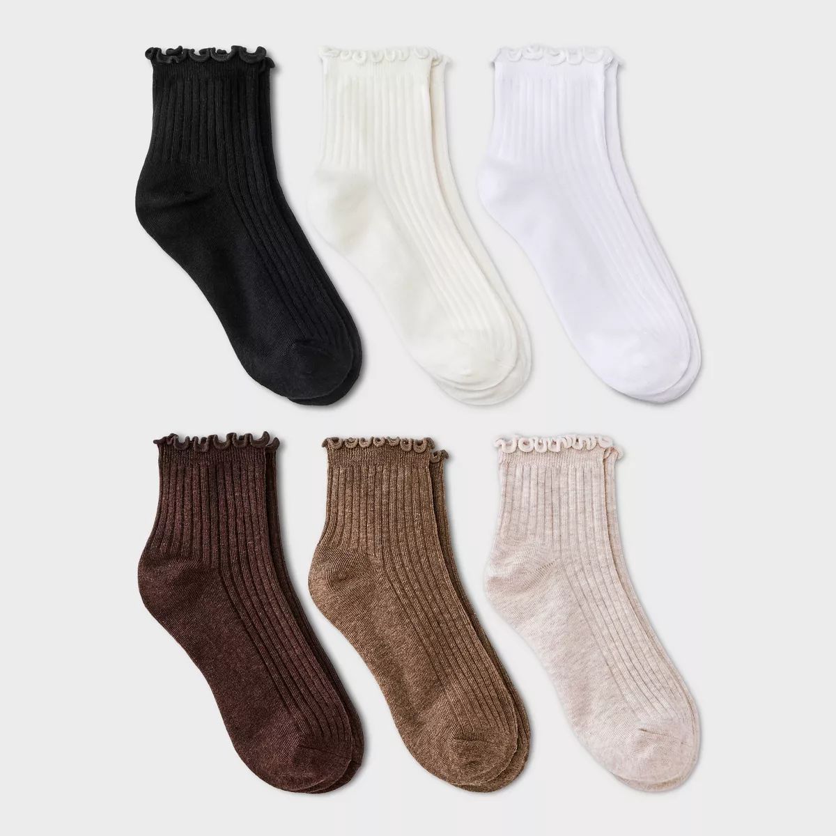 Women's Lettuce Edge 6pk Ankle Socks - A New Day™ 4-10 | Target