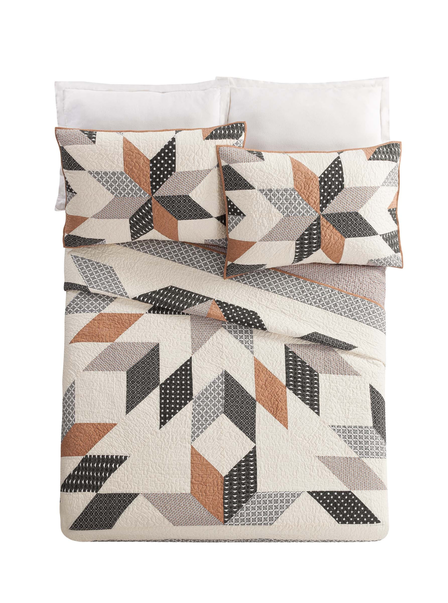 Better Homes & Gardens Off-White Starburst Cotton Quilt, King - Walmart.com | Walmart (US)