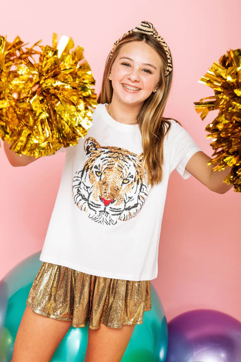 Kids Black/Gold Swing Shorts | Queen of Sparkles